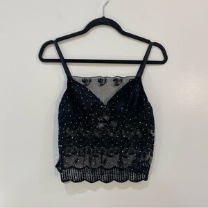 Vintage Black Lace Lingerie Women’s Top